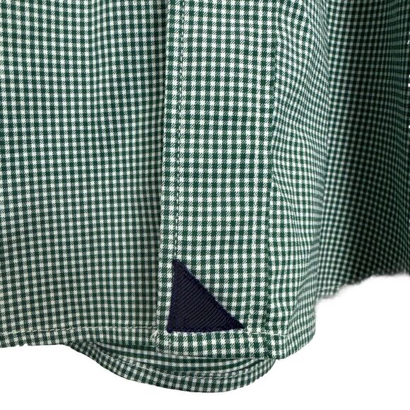 UNTUCKit Long Sleeve Button Down Nylon Shirt XL Checkered Green White Preppy - Picture 5 of 8